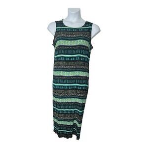 JM COLLECTION Black Blue Summer Sleeveless Stretch Maxi Shift Dress Size 3X